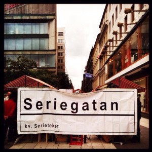 Seriegatan vid Världens längsta bokbord